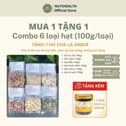 Set Hạt Dinh Dưỡng Nấu Sữa NUTSHEALTH - Tặng Kèm Chà Là (đã loại bỏ hạt sẵn, không hư hỏng)
